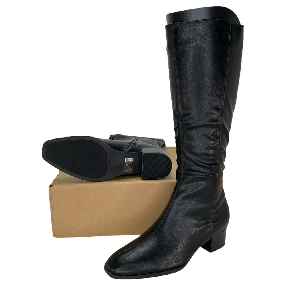 Journee Collection Devri Black Faux Leather Knee High Womens Boots Size 9M - Picture 9 of 10